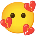 faccina senza bocca + cuore infranto
