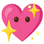 faccina senza bocca + cuore che luccica