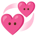 faccina senza bocca + cuori che girano