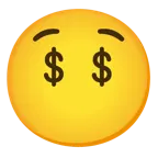 faccina senza bocca + faccina avida di denaro