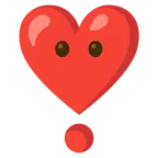 faccina senza bocca + punto esclamativo a cuore