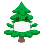 faccina con mascherina + albero sempreverde