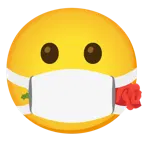 faccina con mascherina + rosa