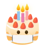faccina con mascherina + torta di compleanno