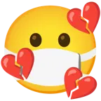 faccina con mascherina + cuore infranto