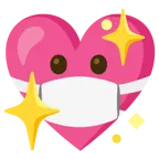 faccina con mascherina + cuore che luccica