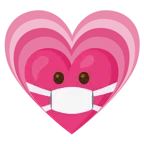 faccina con mascherina + cuore che cresce