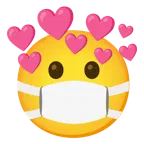 faccina con mascherina + cuore con freccia