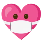 faccina con mascherina + cuore con fiocco