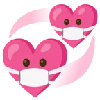 faccina con mascherina + cuori che girano