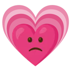 faccina leggermente imbronciata + cuore che cresce