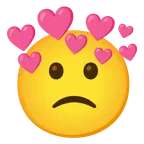 faccina leggermente imbronciata + cuore con freccia