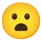 faccina leggermente imbronciata + faccina con bocca aperta