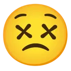 faccina leggermente imbronciata + faccina frastornata