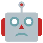 faccina leggermente imbronciata + faccina di robot