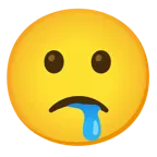 faccina leggermente imbronciata + faccina che sbava
