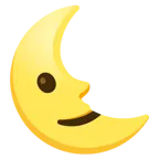 slightly smiling face + last quarter moon face