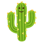slightly smiling face + cactus