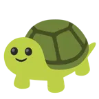 slightly smiling face + turtle