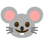 slightly smiling face + mouse face