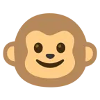 slightly smiling face + monkey face