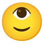 slightly smiling face + eye