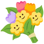 slightly smiling face + bouquet