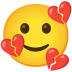 slightly smiling face + broken heart