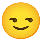 slightly smiling face + unamused face