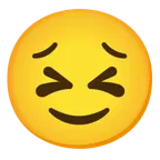 slightly smiling face + persevering face