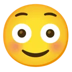 slightly smiling face + flushed face