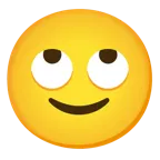 slightly smiling face + face with rolling eyes
