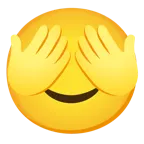 slightly smiling face + see-no-evil monkey