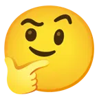 slightly smiling face + thinking face