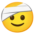 slightly smiling face + face with head-bandage