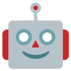 slightly smiling face + robot