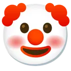 slightly smiling face + clown face