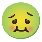 slightly smiling face + nauseated face