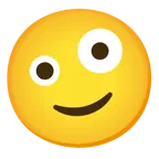 slightly smiling face + zany face