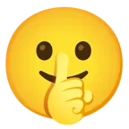 slightly smiling face + shushing face