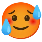 slightly smiling face + hot face