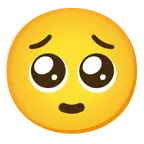slightly smiling face + pleading face
