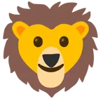 slightly smiling face + lion