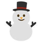 slightly smiling face + snowman without snow