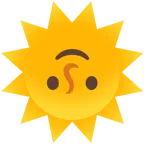 upside-down face + sun with face