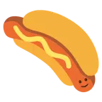 upside-down face + hot dog