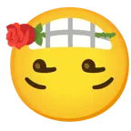 upside-down face + rose