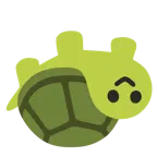 upside-down face + turtle