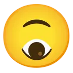 upside-down face + eye