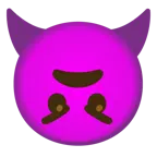 upside-down face + angry face with horns